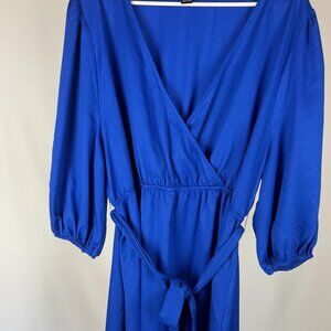 Royal blue dress with tie belt 2X
